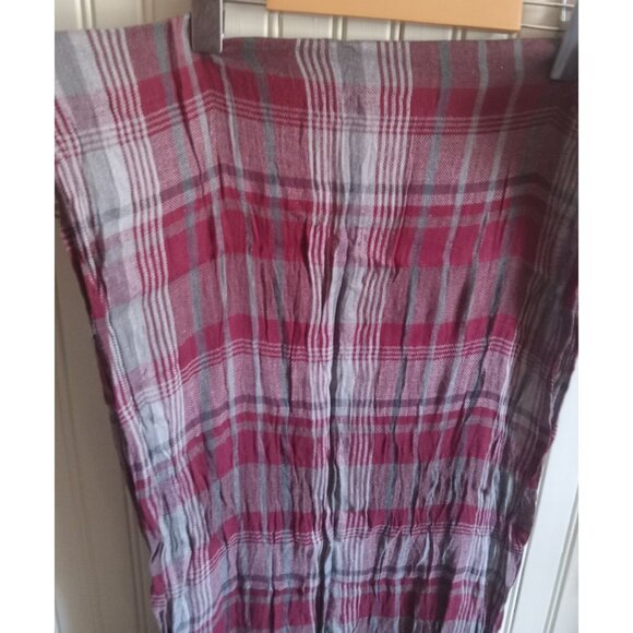 Plaid Tartan Scarf with Rope Fringe Ends Cozy Winter Blanket Wrap Unisex - Picture 2 of 3